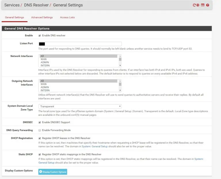 Не работает dns pfsense