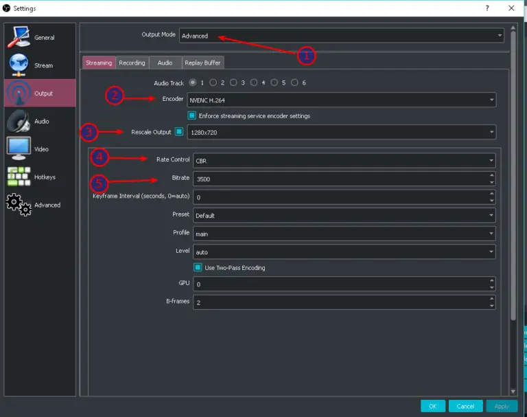 best obs video settings for twitch