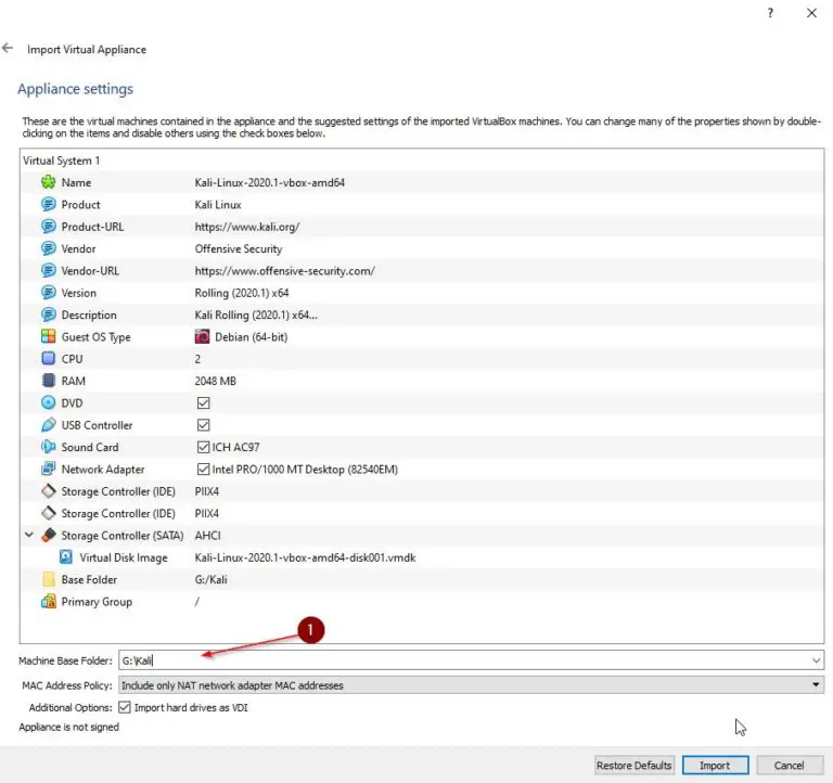 virtualbox network settings for kali linux