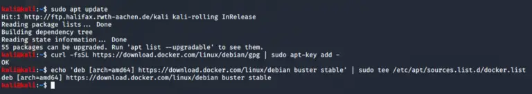 kali linux install docker